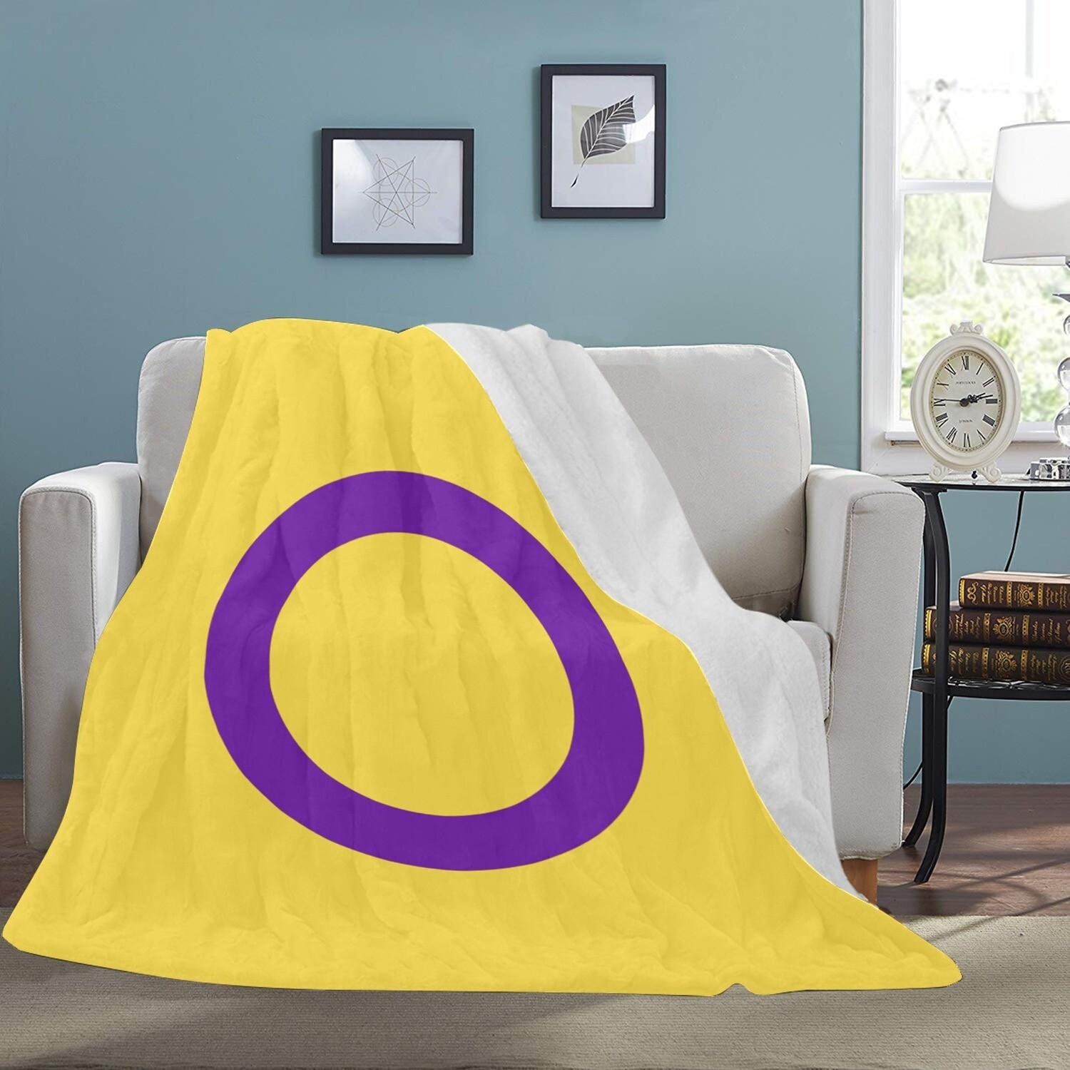 🤴🏽👸🏽🏳️‍🌈 Large Ultra-Soft Micro Fleece Blanket Love is Love Intersex Pride Flag by OII Australia 2013, gift, gift for her, gift for him, gift for them, 70"x80"