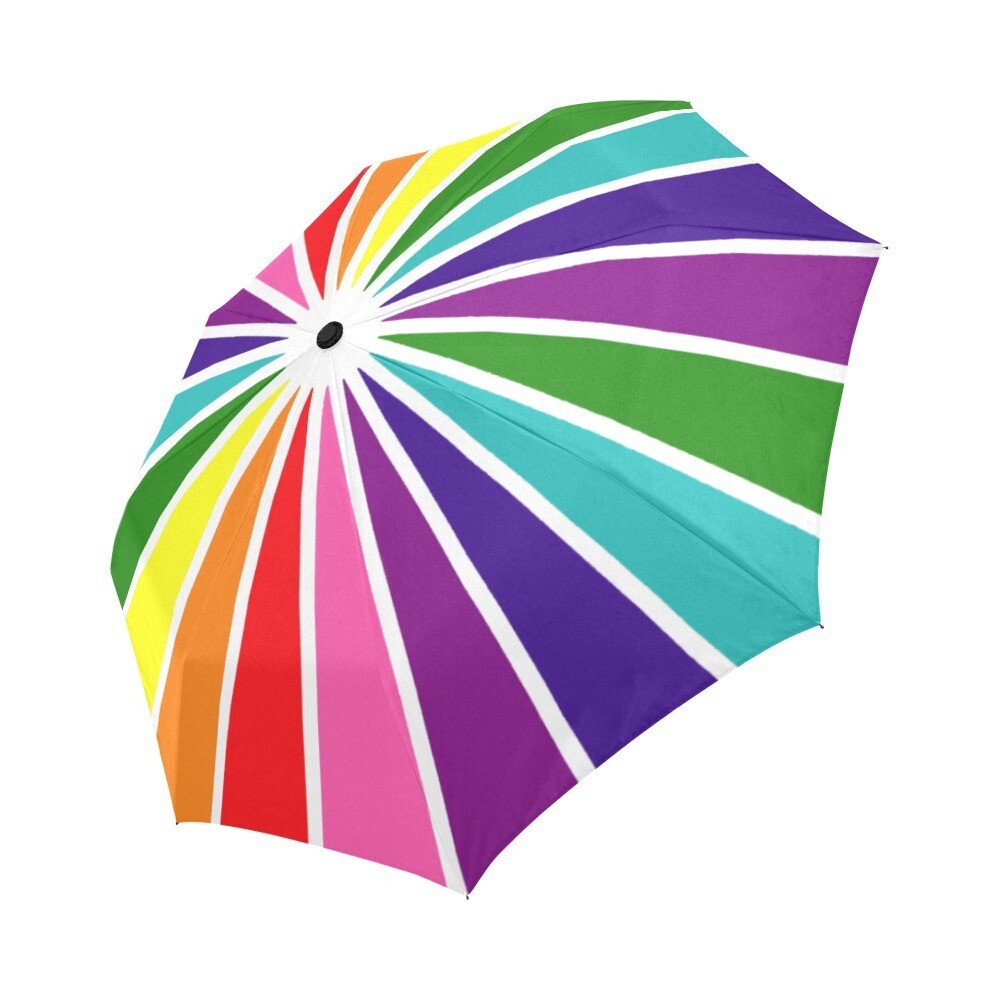 🤴🏽👸🏽☂🏳️‍🌈 Automatic Foldable LGBTQ Rainbow Umbrella Love is Love, LGBTQ pride flag, Rainbow flag, Original Gay Pride Flag, gift, accessories, white