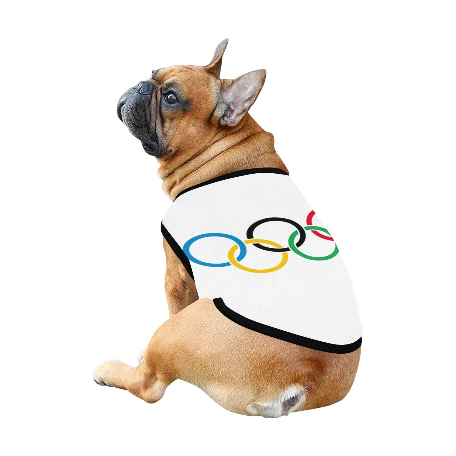 🐕 I love Sports, Olympic Rings, Game on! dog t-shirt, dog gift, dog tank top, dog shirt, dog clothes, gift, 7 sizes XS to 3XL, white