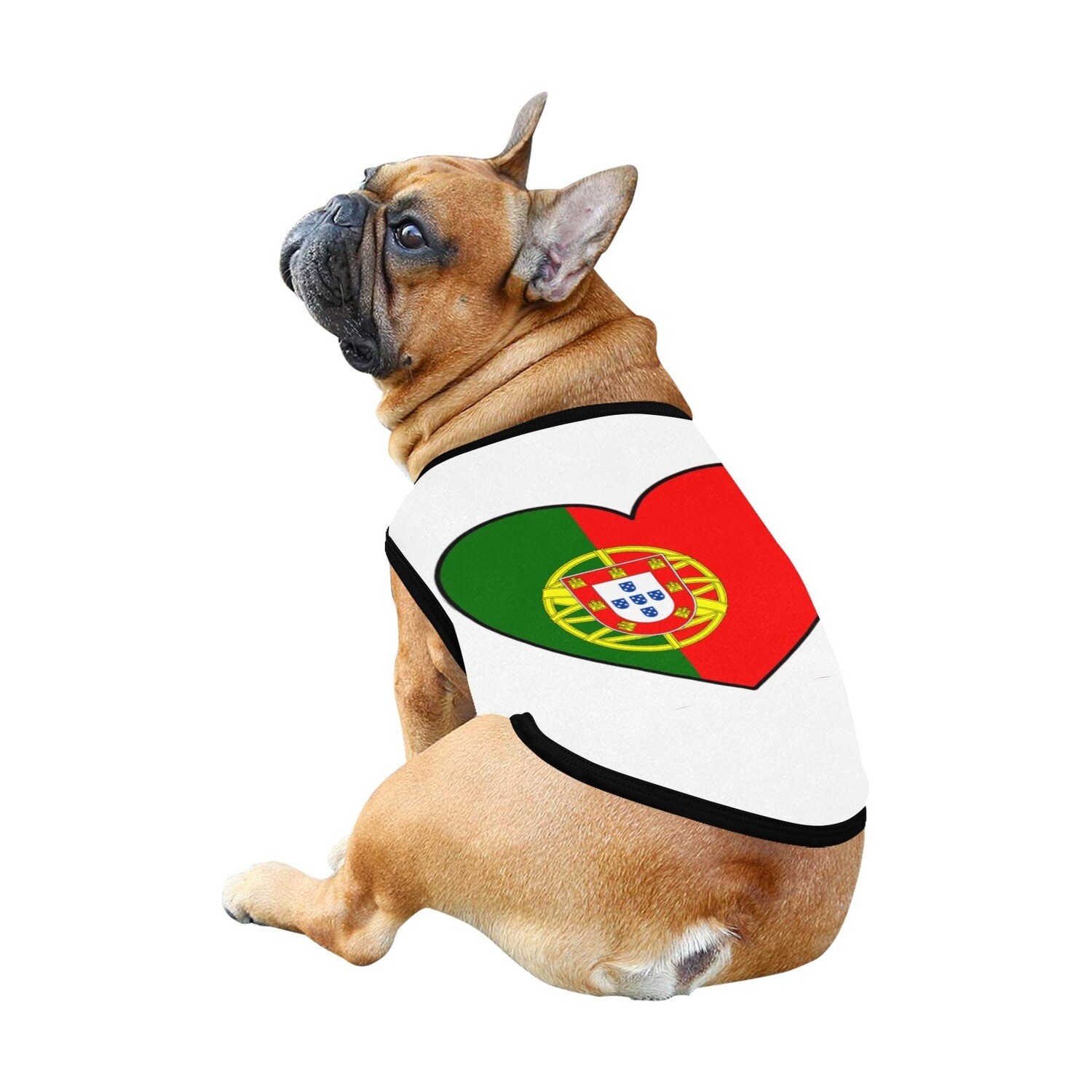🐕🇵🇹 I love Portugal, Portuguese flag, dog t-shirt, dog gift, dog tank top, dog shirt, dog clothes, gift, 7 sizes XS to 3XL, heart shape, white