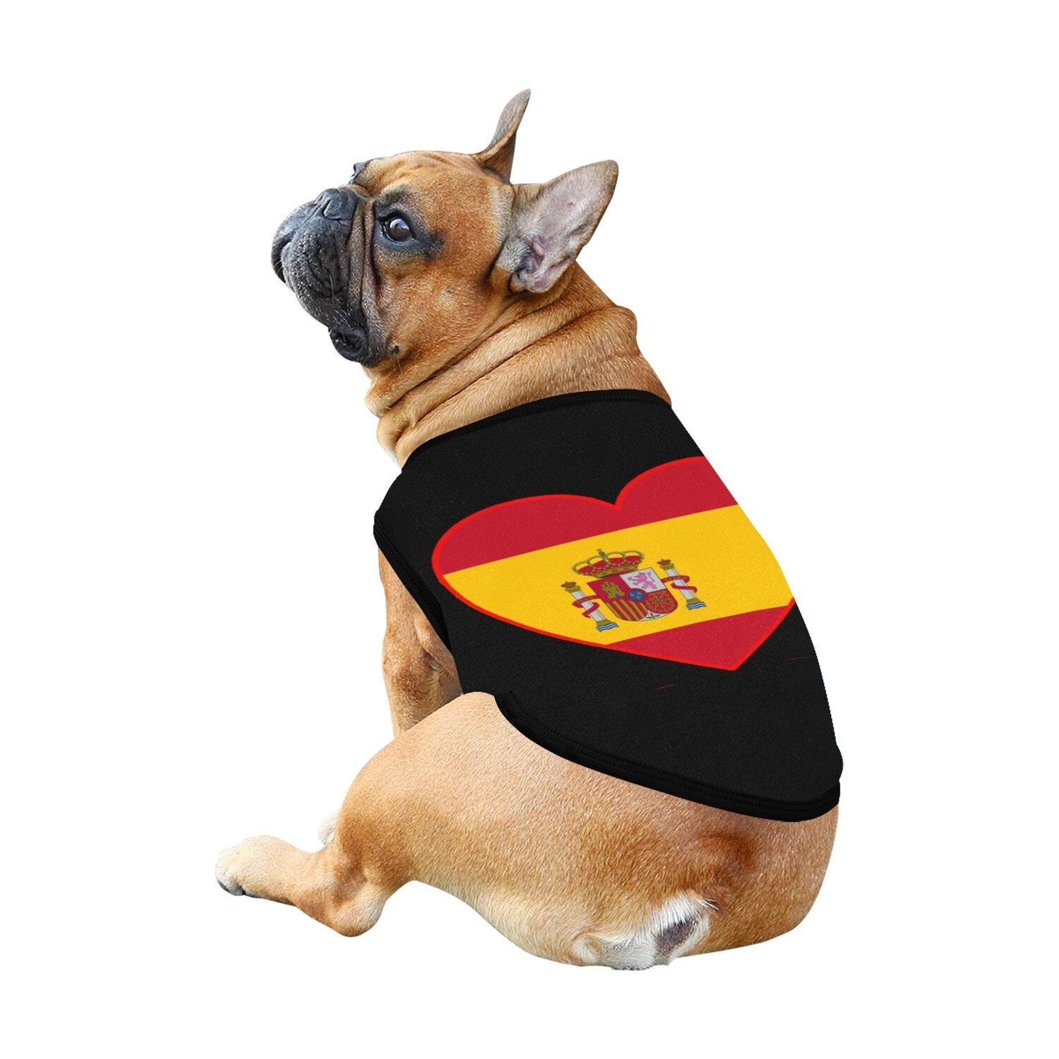 🐕🇪🇸I love Spain, Spanish flag, dog t-shirt, dog gift, dog tank top, dog shirt, dog clothes, gift, 7 sizes XS to 3XL, heart shape, black