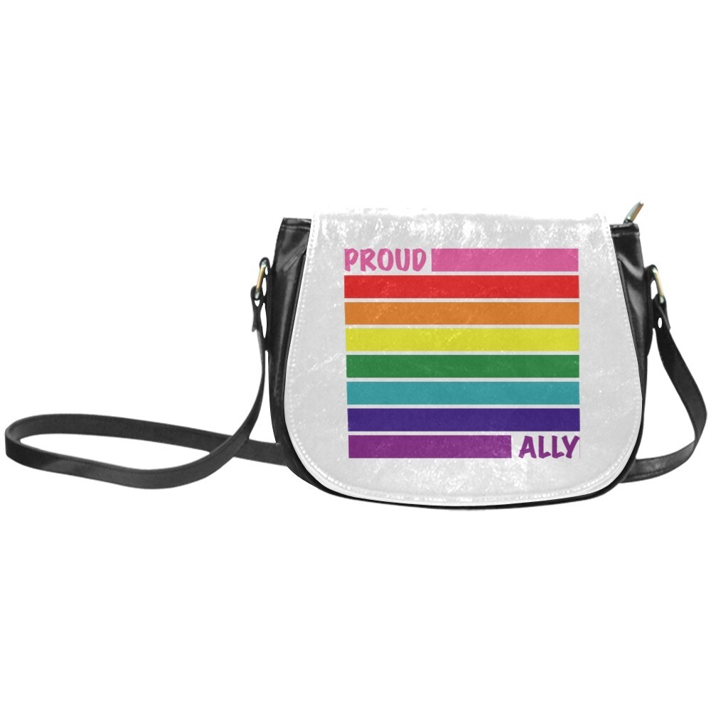 👜🏳️‍🌈Love is Love Crossbody Bag Proud Ally LGBTQ flag, rainbow flag, pride flag, saddle bad, shoulder bag, gift for her, Size 10.24"(L) x 4.13"(W) white