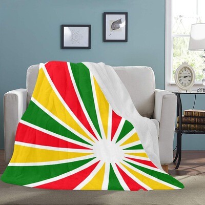 🤴🏽👸🏽Large Ultra-Soft Micro Fleece Blanket Rasta, Jamaican, Rastafarian, Jamaica, gift, gift for her, gift for him, gift for them, 70"x80", white