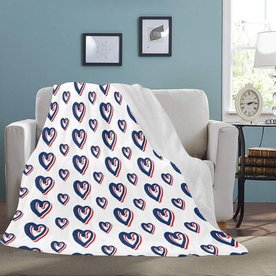 🤴🏽👸🏽🇺🇸 Large Ultra-Soft Micro Fleece Blanket I love America, USA flag, Graffiti Hearts, gift, gift for her, gift for him, gift for them, 70"x80", white