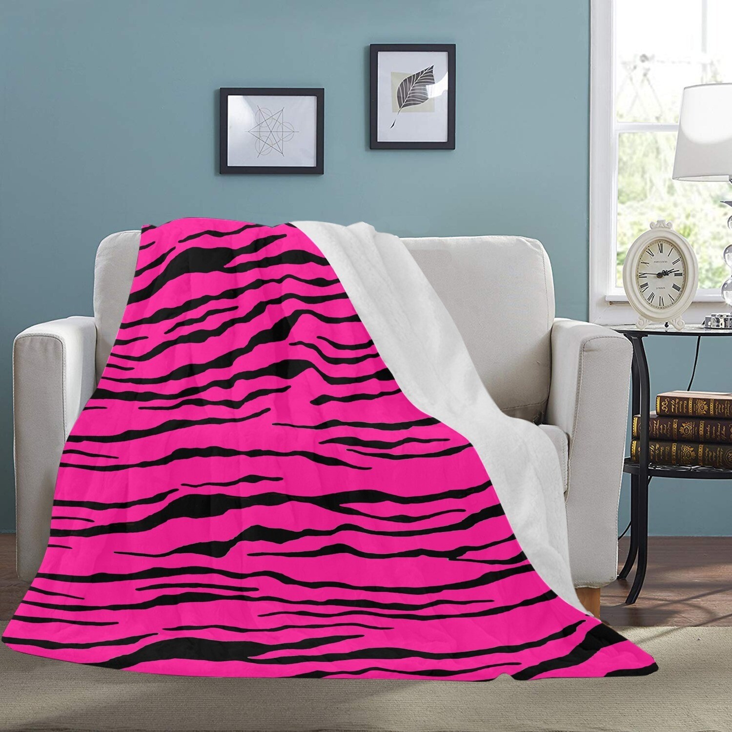 🤴🏽👸🏽🦓Large Ultra-Soft Micro Fleece Blanket Zebra, Animals' print, gift, gift for her, gift for him, gift for them, 70"x80", hot pink
