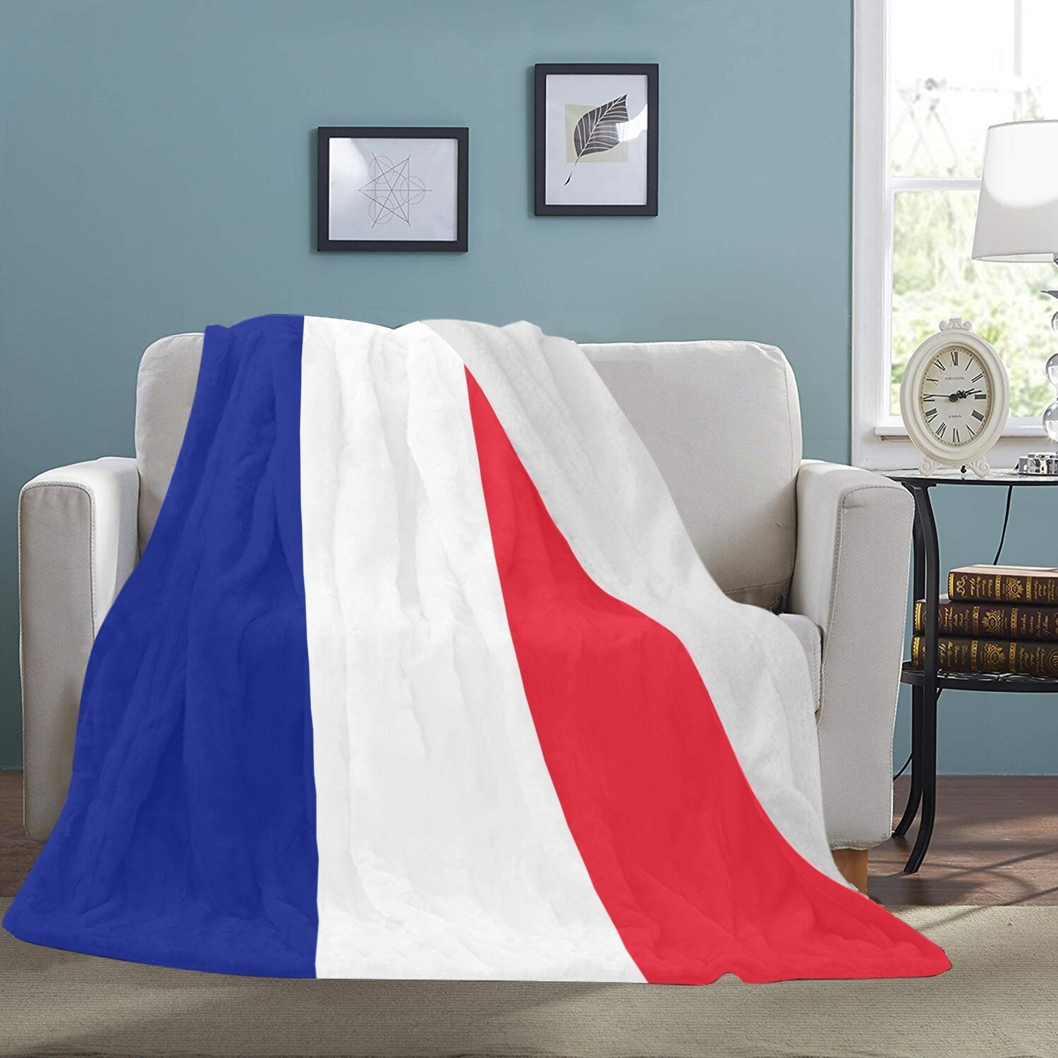 🤴🏽👸🏽🇫🇷Large Ultra-Soft Micro Fleece Blanket I love France, French flag, gift, gift for her, gift for him, gift for them, 70"x80"