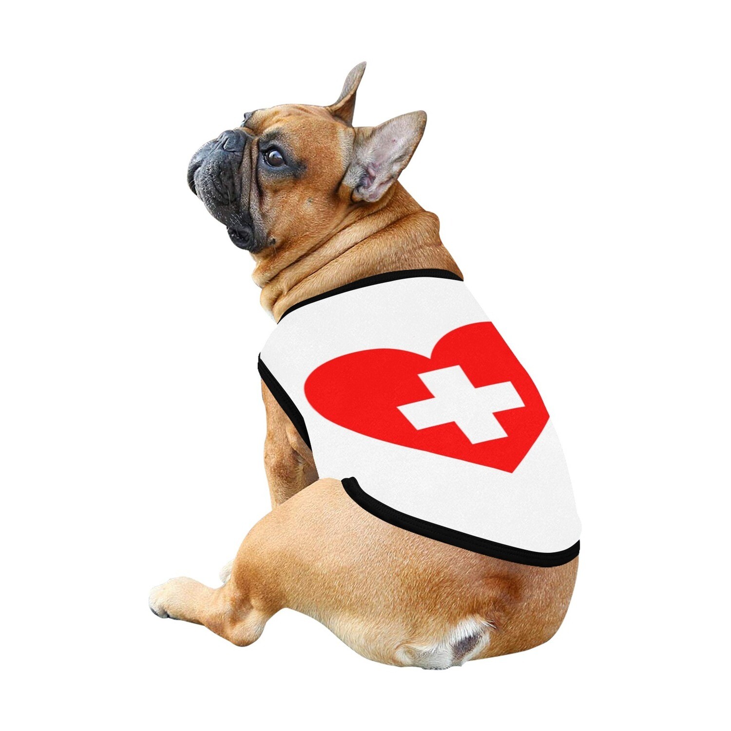 🐕🇨🇭I love Switzerland, Swiss flag, dog t-shirt, dog gift, dog tank top, dog shirt, dog clothes, gift, 7 sizes XS to 3XL, heart shape, white