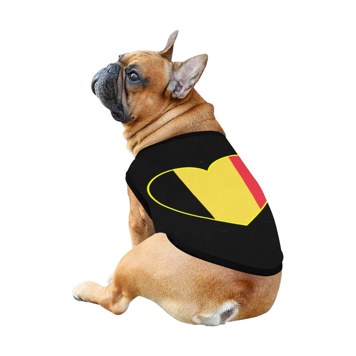 🐕🇧🇪I love Belgium, Belgian flag, dog t-shirt, dog gift, dog tank top, dog shirt, dog clothes, gift, 7 sizes XS to 3XL, heart shape, black