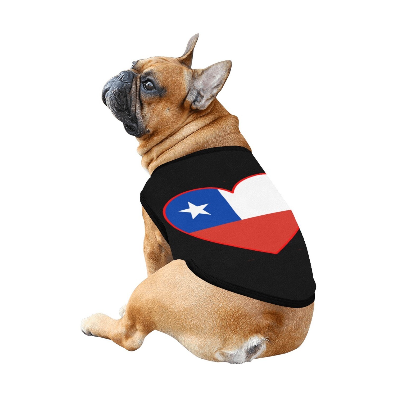 🐕🇨🇱 I love Chile dog t-shirt, dog gift, dog tank top, dog shirt, dog clothes, gift, 7 sizes XS to 3XL, Chilean flag, heart shape, black