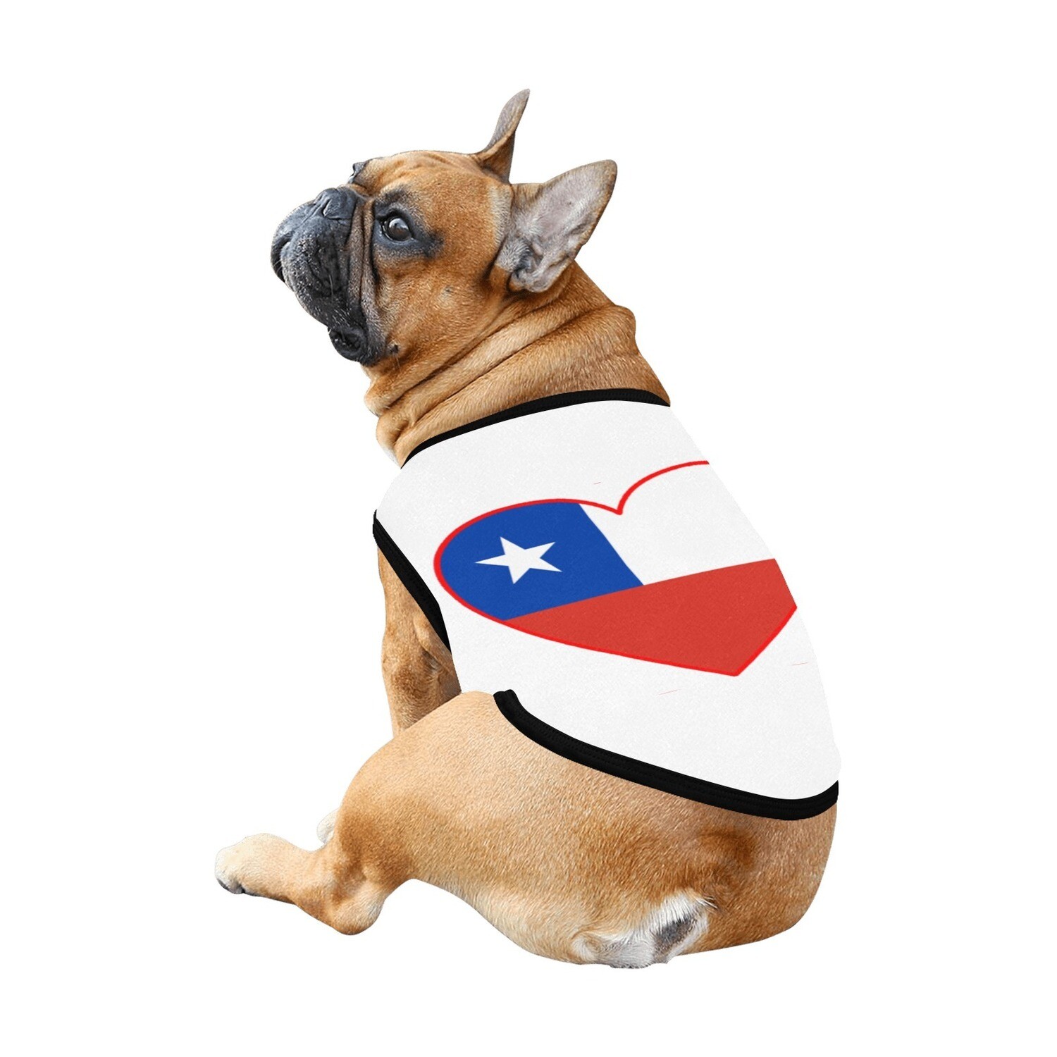 🐕🇨🇱 I love Chile dog t-shirt, dog gift, dog tank top, dog shirt, dog clothes, gift, 7 sizes XS to 3XL, Chilean flag, heart shape, white