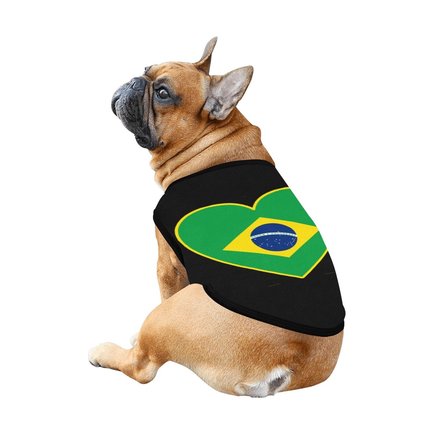 🐕🇧🇷I love Brazil dog t-shirt, dog gift, dog tank top, dog shirt, dog clothes, gift, 7 sizes XS to 3XL, Brazilian flag, heart shape, black