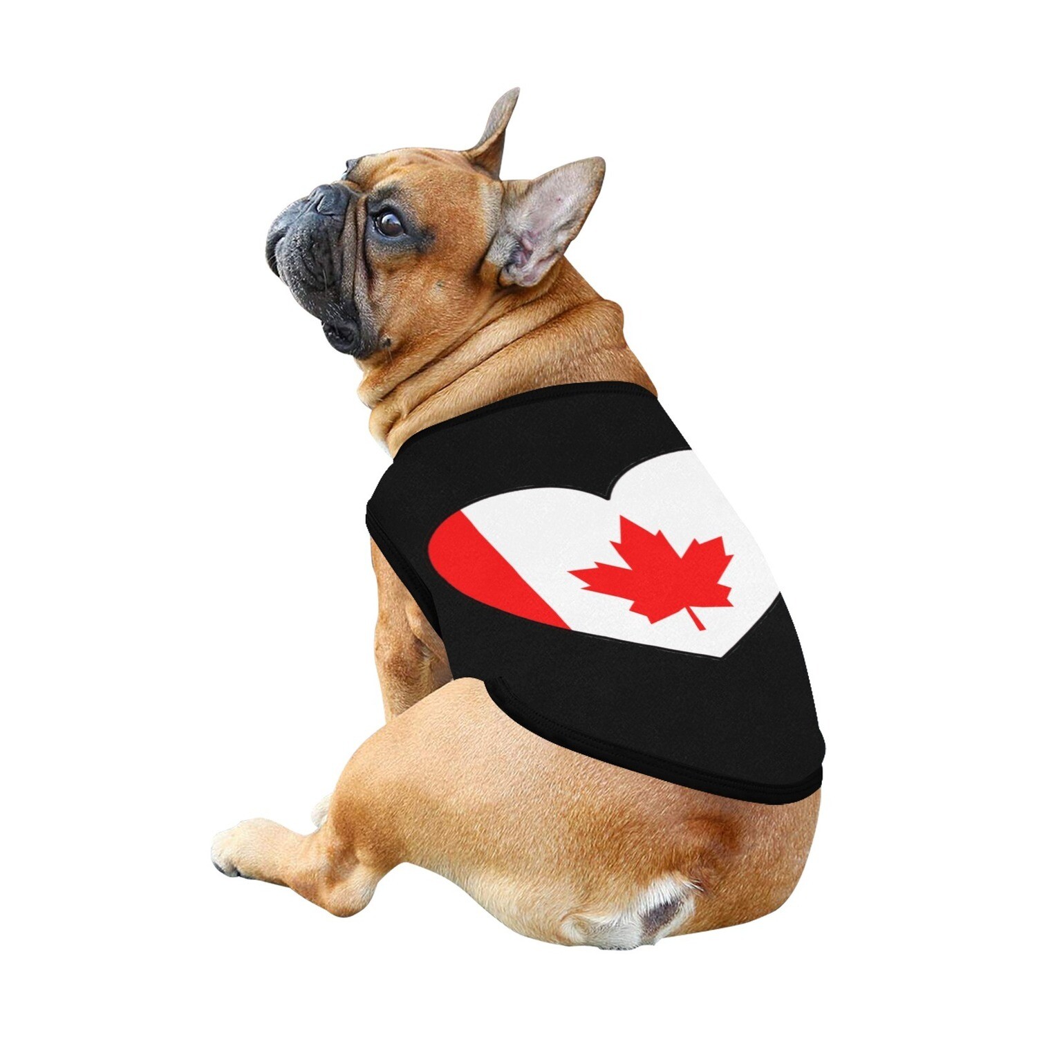 🐕 🇨🇦 I love Canada dog t-shirt, dog gift, dog tank top, dog shirt, dog clothes, gift, 7 sizes XS to 3XL, Canadian flag, Canadian, heart, black