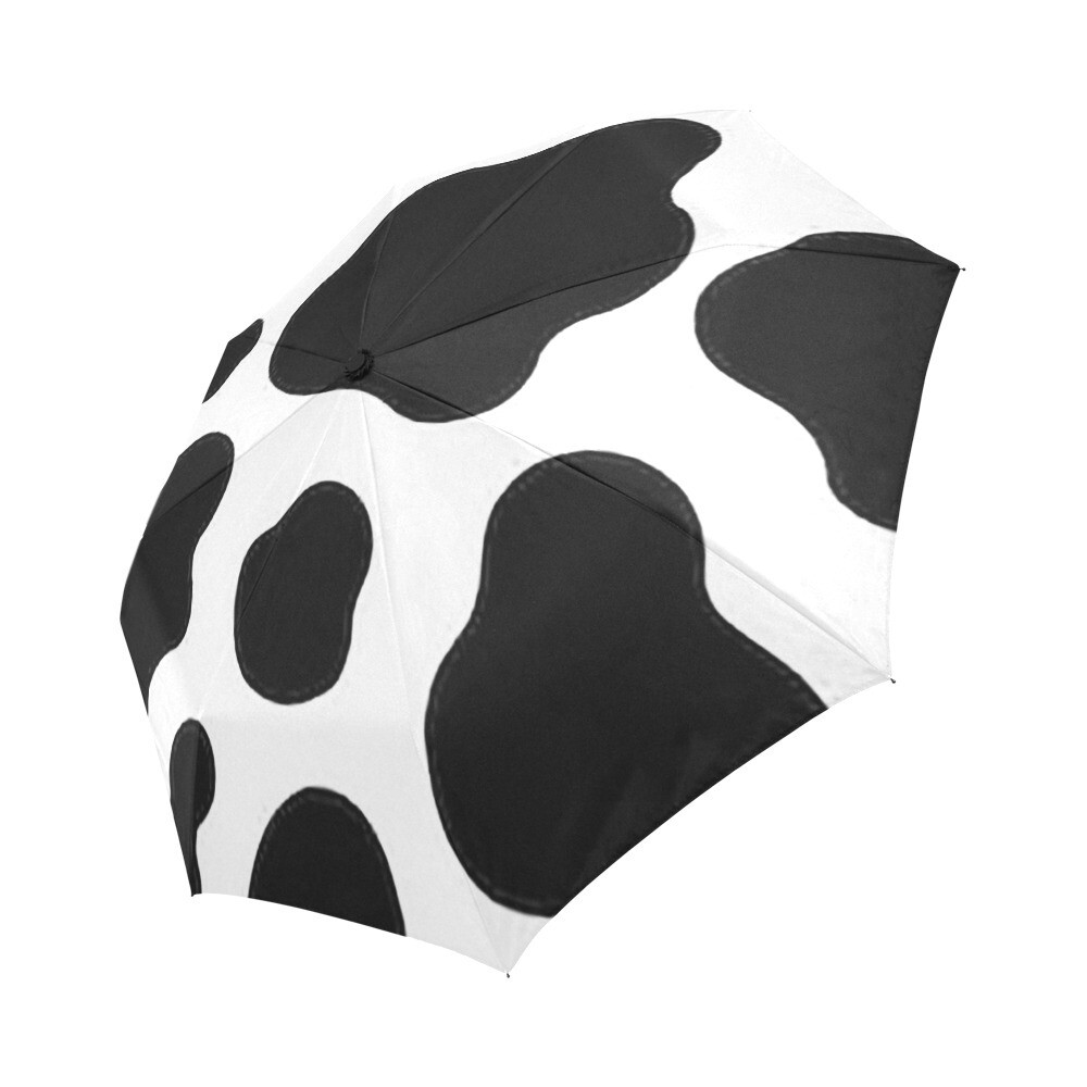 🤴🏽👸🏽☂🐄 Automatic Foldable Umbrella Cow's print, Animal's print, gift, gift for him, gift for her, accessories, black & white