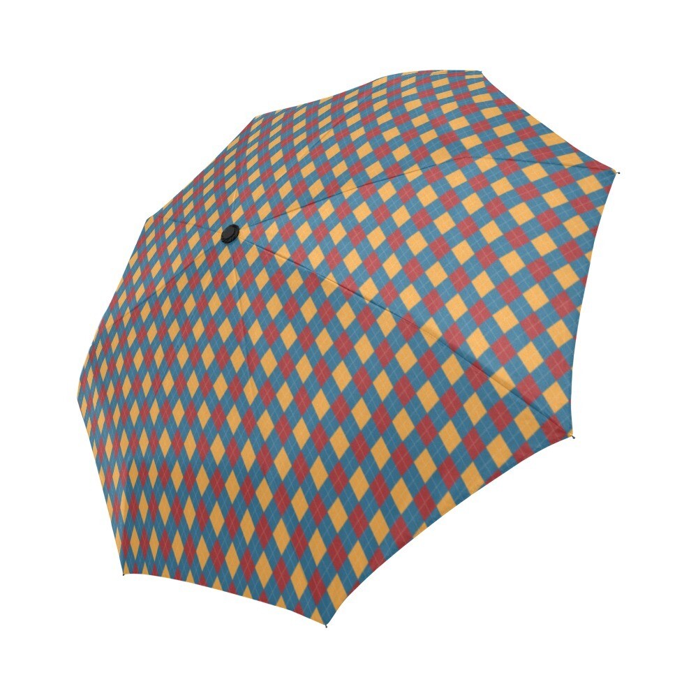 🤴🏽👸🏽☂🇻🇪 Automatic Foldable Umbrella I love Venezuela, Scottish Argyle pattern, gift, gift for him, gift for her, accessories