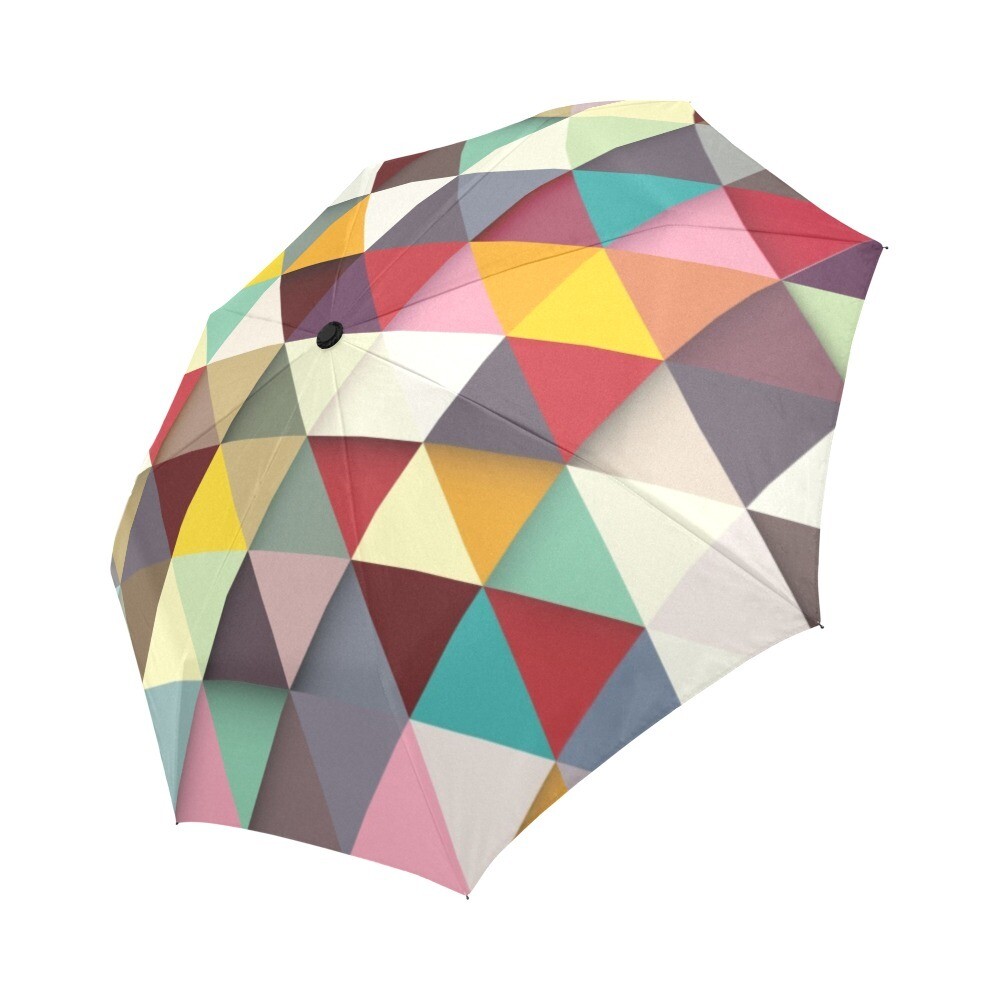 🤴🏽👸🏽☂ Automatic Foldable Umbrella Colorful Harlequin, geometric, gift, gift for him, gift for her, accessories