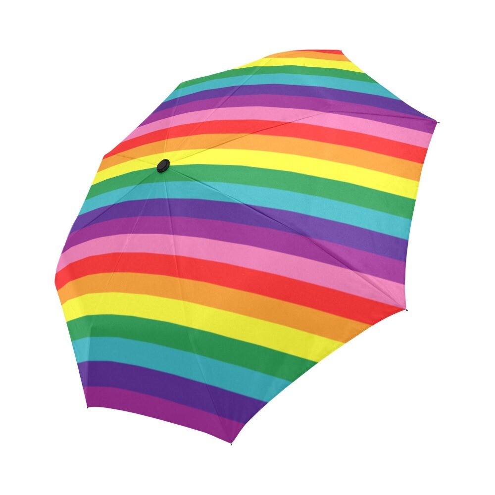 🤴🏽👸🏽☂🏳️‍🌈 Automatic Foldable Umbrella Love is Love, LGBTQ pride flag, Rainbow flag, Original Gay Pride Flag, gift, accessories, horizontal stripes