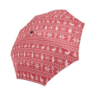 🤴🏽👸🏽☂🎄 Automatic Foldable Umbrella Christmas, Red Ugly Sweater, Winter, Holidays, gift, gift for him, gift for her, accessories