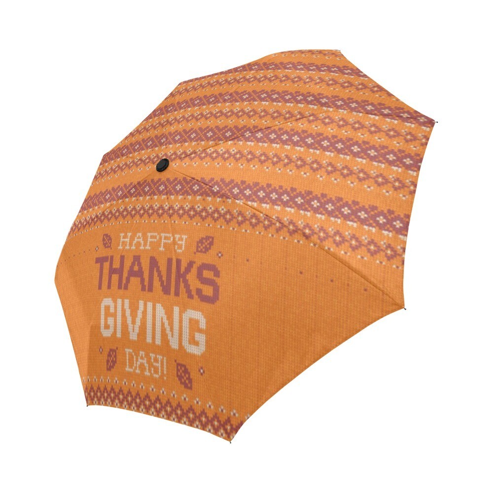 🤴🏽👸🏽☂ Automatic Foldable Umbrella Thanksgiving, Orange Ugly Sweater, Winter, Holidays, gift, gift for him, gift for her, accessories