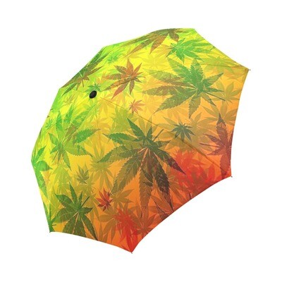 🤴🏽👸🏽☂ Automatic Foldable Umbrella marijuana, cannabis, weed, neon, Rasta, Rastafari, Jamaica, Rastafarian, gift, gift for him, gift for her, accessories