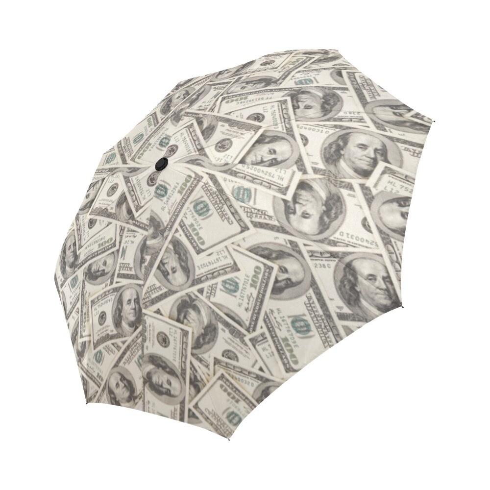 🤴🏽👸🏽☂💵 Automatic Foldable Umbrella Money Money Money, 100 dollars, one-hundred-dollar bills, gift, gift for him, gift for her, accessories