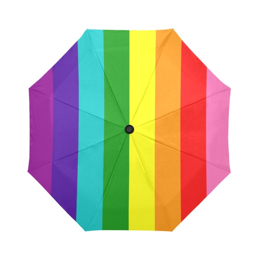 🤴🏽👸🏽☂🏳️‍🌈 Automatic Foldable Umbrella Love is Love, LGBTQ pride flag, Rainbow flag, Original Gay Pride Flag, gift, accessories, big vertical stripes