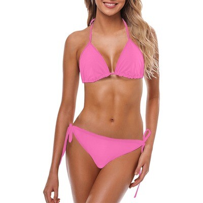 👸🏽👙All Pink Triangle Bikini set, Two-piece swimsuit, Women Swimwear, Beachwear, 8 sizes S to 5XL, gift, gift for her
