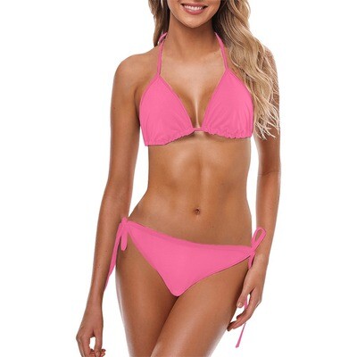 👸🏽👙All Strawberry Pink Triangle Bikini set, Two-piece swimsuit, Women Swimwear, Beachwear, 8 sizes S to 5XL, gift, gift for her