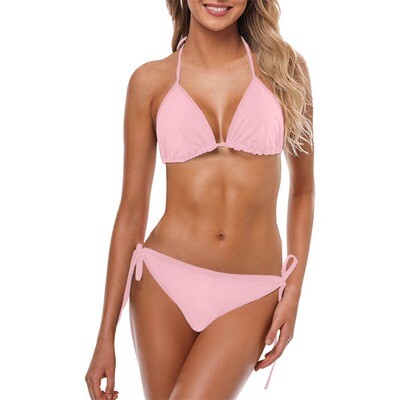 👸🏽👙All Baby Pink Triangle Bikini set, Two-piece swimsuit, Women Swimwear, Beachwear, 8 sizes S to 5XL, gift, gift for her