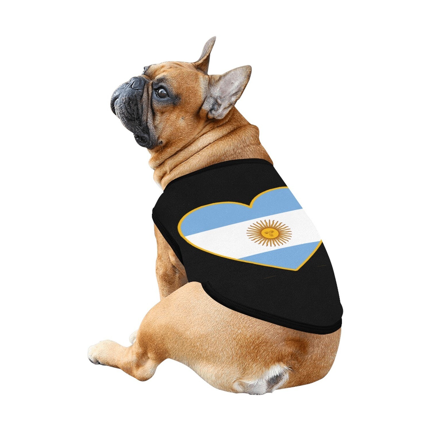 🐕🇦🇷 I love Argentina dog t-shirt, dog gift, dog tank top, dog shirt, dog clothes, gift, 7 sizes XS to 3XL, Argentinian flag heart, black