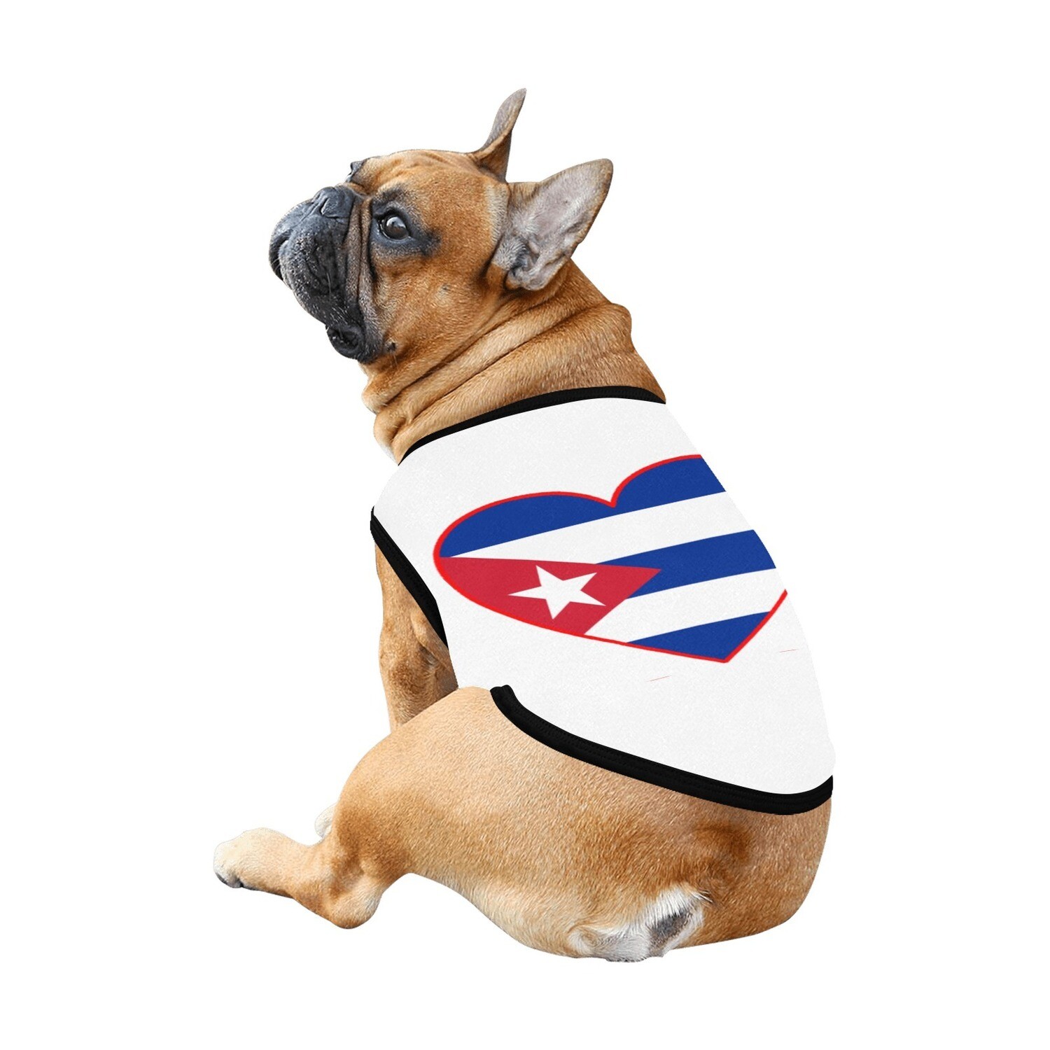 🐕🇨🇺 I love Cuba dog t-shirt, dog gift, dog tank top, dog shirt, dog clothes, gift, 7 sizes XS to 3XL, Cuban flag, heart, white