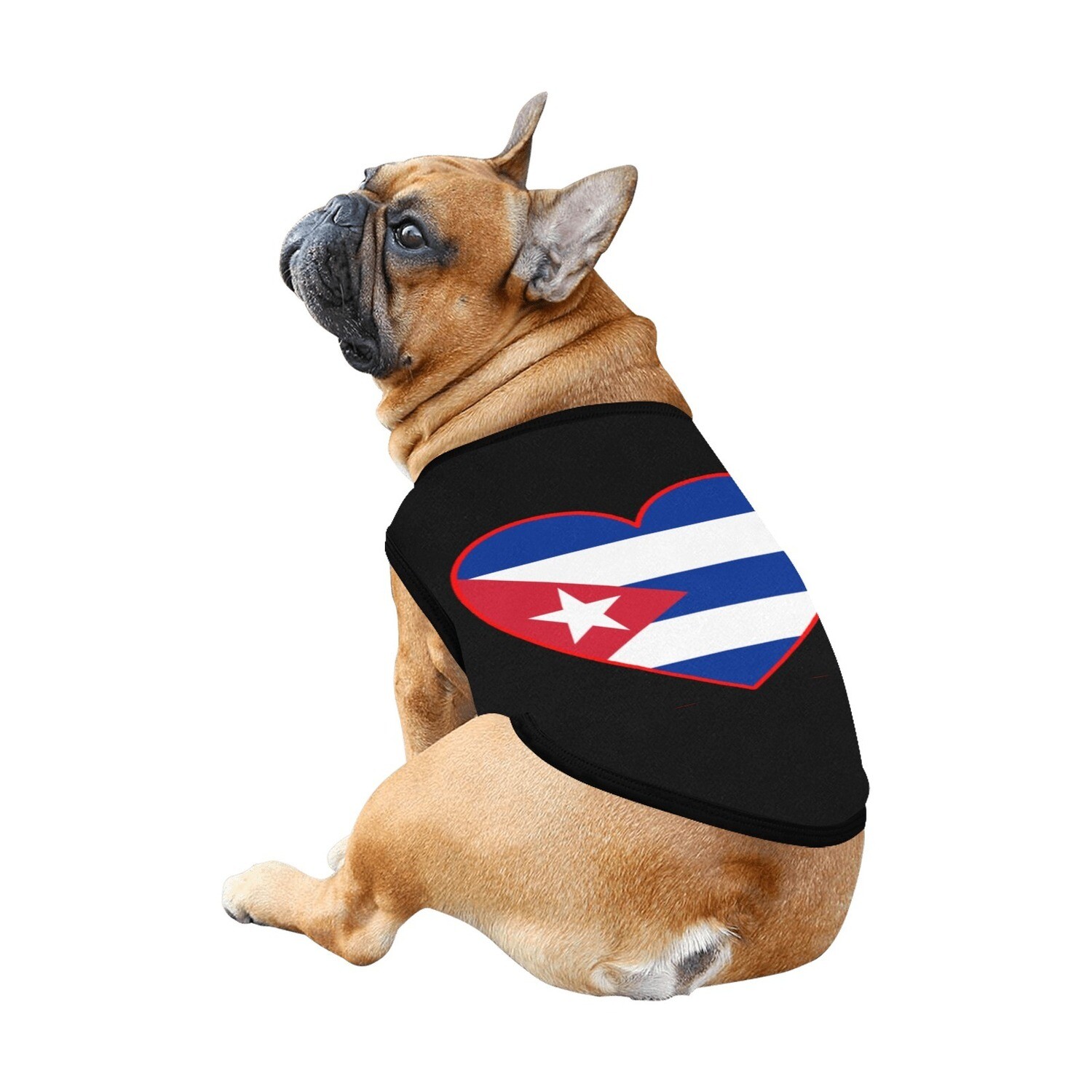 🐕🇨🇺 I love Cuba dog t-shirt, dog gift, dog tank top, dog shirt, dog clothes, gift, 7 sizes XS to 3XL, Cuban flag, heart, black