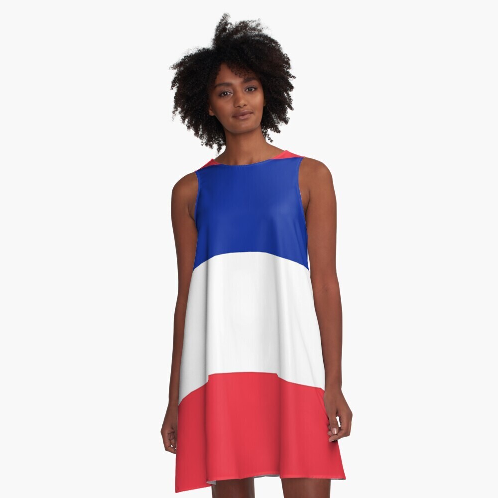 👸🏽🇫🇷 Flattering A-Line Dress I love France, French flag, gift, summer dress, flowy dress, beach dress, 9 Sizes XXS to 4XL