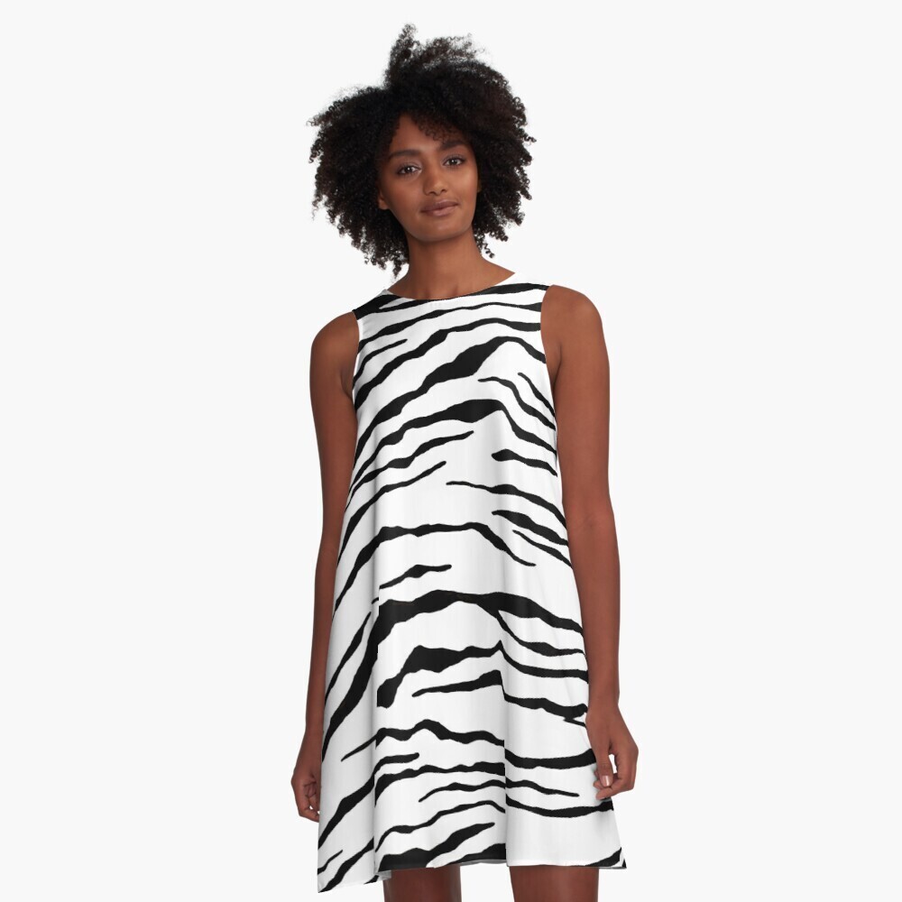 👸🏽🦓 Flattering A-Line Dress Zebra's print, Animal's print, gift, summer dress, flowy dress, beach dress, 9 Sizes XXS to 4XL