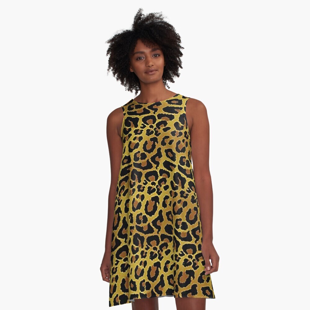 👸🏽🐆 Flattering A-Line Dress Leopard's print, Cheetah's print Animal's print, gift, summer dress, flowy dress, beach dress, 9 Sizes XXS to 4XL