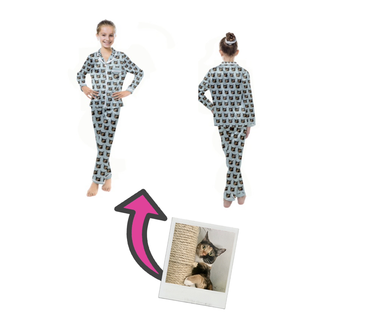 👸🏽🤴🏽 Custom Personalized Photo Pajamas Set For Kids, Design your own Satin Pajamas Set, Pet, Dog, Cat, Face, 12 sizes 2 to 18, gift