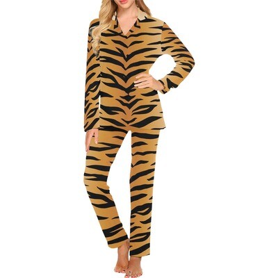 👸🏽🐅 Pajamas Set For Women Classic Tiger print, Feline print, Animal's print, Pajamas Set, PJs, 6 sizes XS to 2XL, gift, gift for her