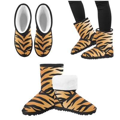 👸🏽🤴🏽👟❄️🐅 Big Kids Snow Boots Tiger print, Animal's print Snow Boots, feline Snow Boots, Gift for kids, 6 sizes