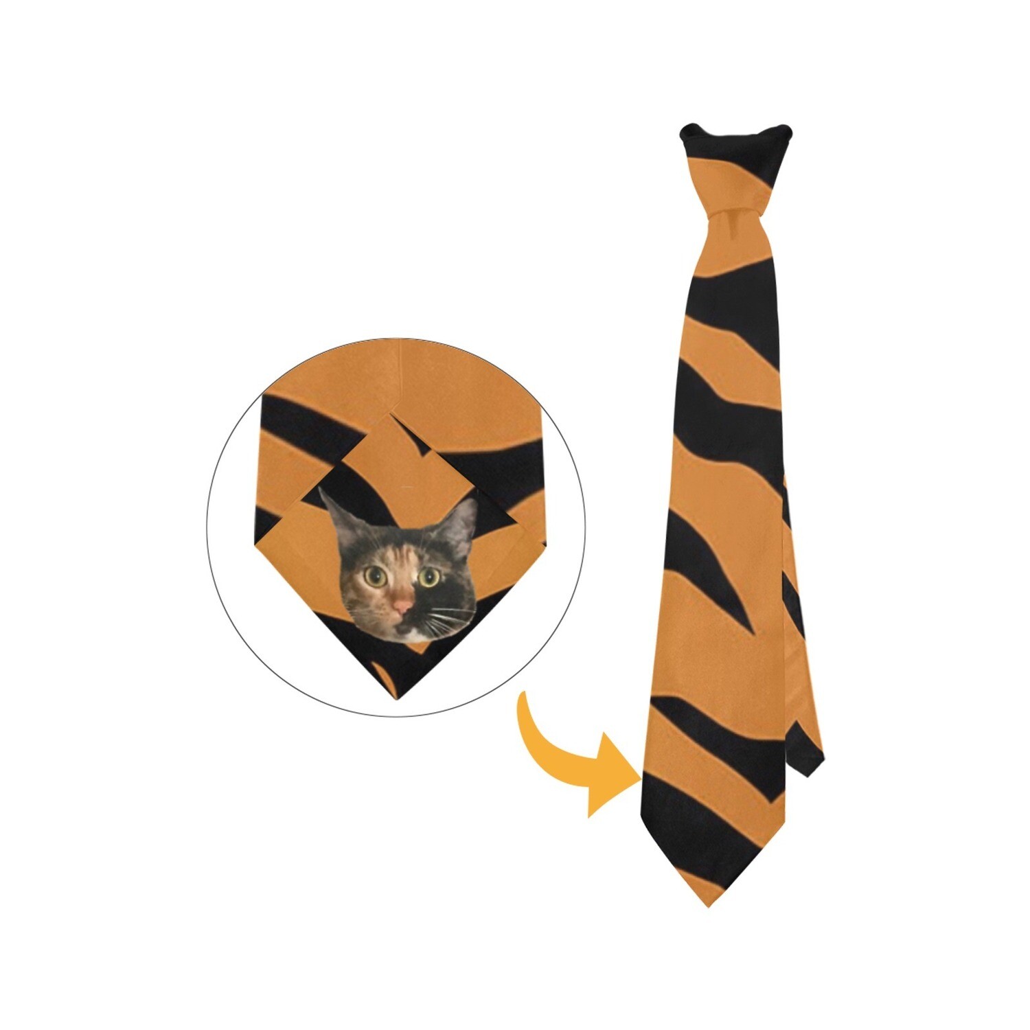 👸🏽🤴🏽🐅 Peek-a-boo Necktie with Your Hidden Photo Tiger print, animal's print, Gift