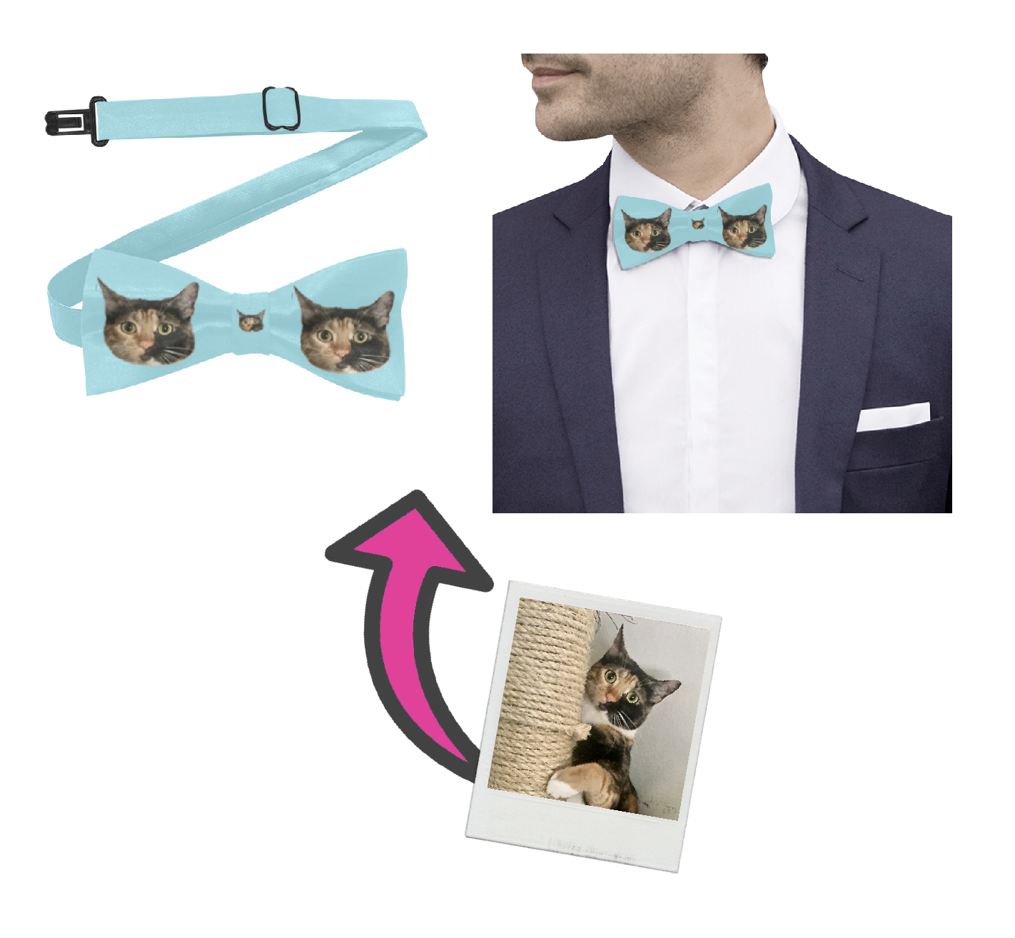 👸🏽🤴🏽⧓ Custom Photo Bow tie, Personalized Bow tie, Design your Bow tie, add photo, logo, artwork, Dog, Cat, Pet, wedding gift, fashion accessory