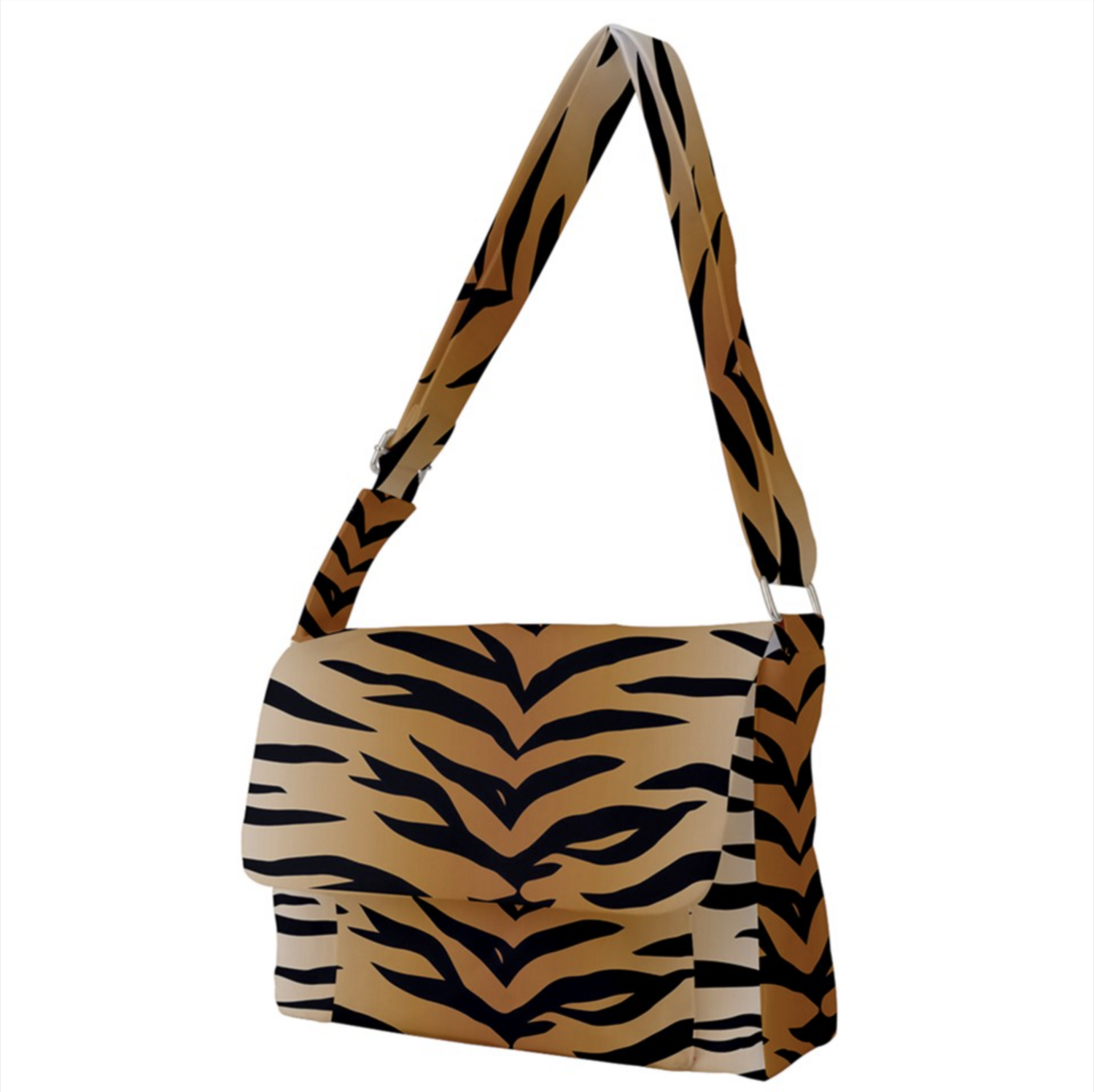 👸🏽🤴🏽💼🐅 Messenger Bag Tiger print, Feline, Gift for Animal Lovers, Gift for Pet Lovers, Gift for Cat Lovers, 15.9x3.5x11.6" / 40.4x8.9x29.5 cm