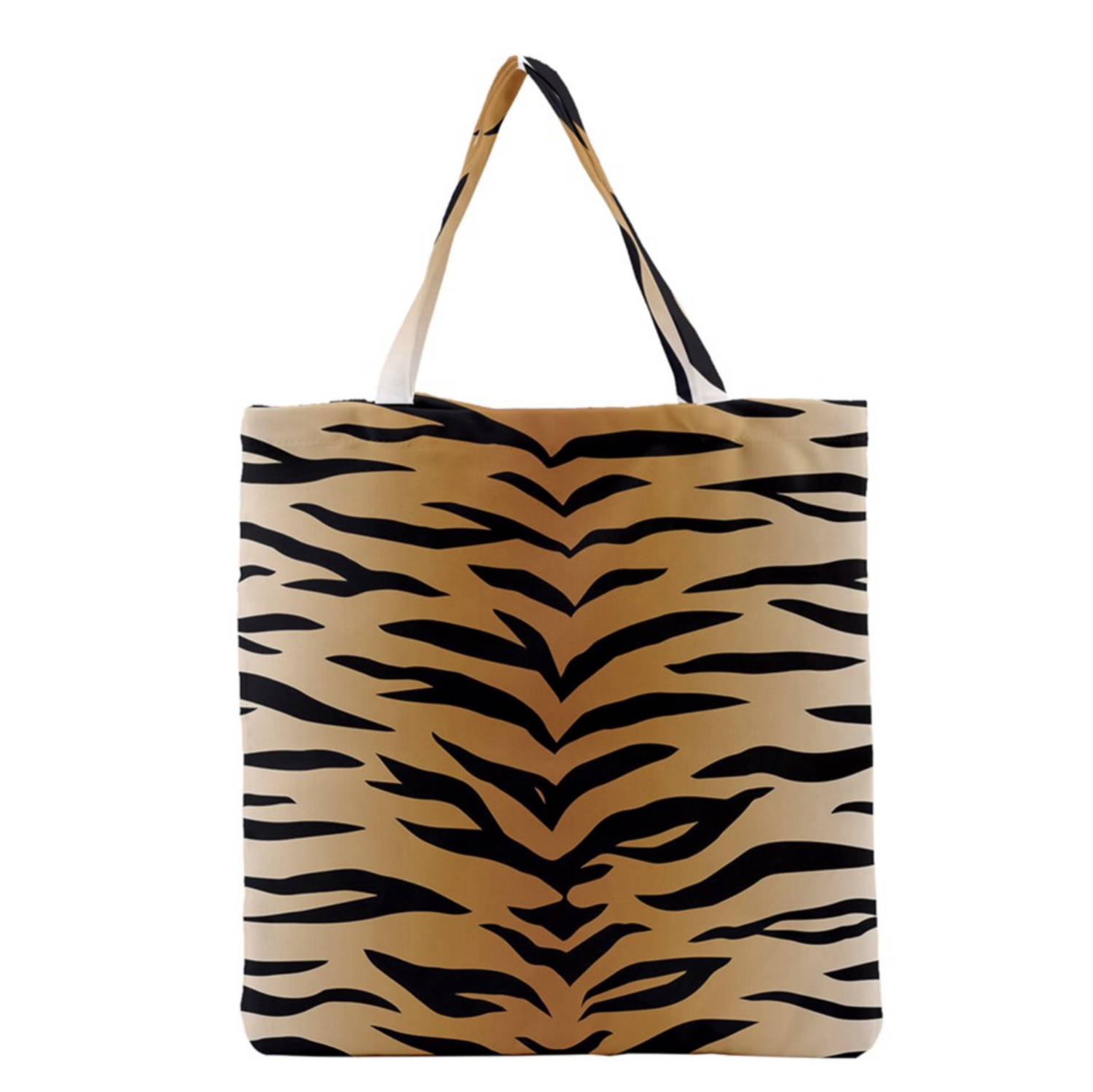👸🏽🤴🏽🧳🐅 Zipper Grocery Tote Bag Tiger print, Feline, Gift for Animal Lovers, Gift for Pet Lovers, Gift for Cat Lovers, 16x16" / 40.6x40.6 cm (WxH)