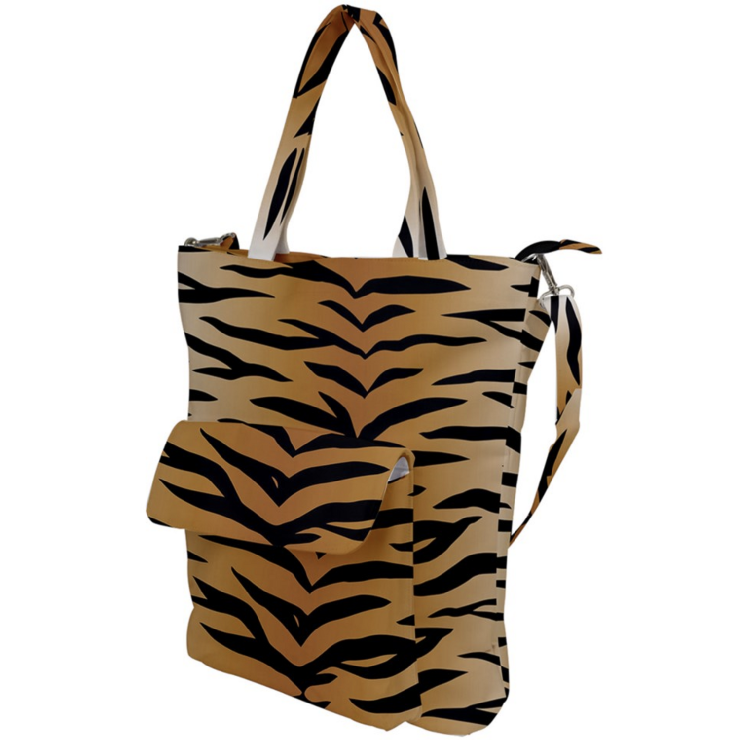 👸🏽🤴🏽🧳🐅 Shoulder Tote Bag Tiger print, Feline, Gift for Animal Lovers, Gift for Pet Lovers, Gift for Cat Lovers, 16.5x3x16.5" / 42x7.6x42 cm (LxWxH)