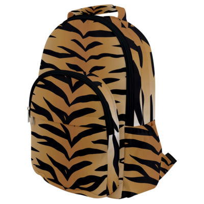 👸🏽🤴🏽🎒🐅 Small Multi pocket Backpack Tiger print, Feline, Gift for Animal Lovers, Pet Lovers, Cat Lovers, kids, Kids backpack, 10.2x3.9x14.9" (LxWxH)