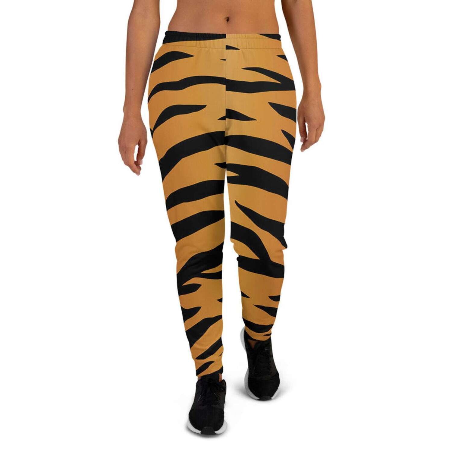 👸🏽🐅 Women's Premium Joggers Tiger print, Feline print, Animal print, Gift for Animal Lovers, Cat Lovers, Pet Lovers, Made in the USA, Halloween