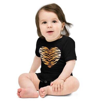 👸🏽🤴🏽🐅 Baby short sleeve one piece bodysuit Tiger print, 100% cotton soft baby onesie, Gift for Animal Lovers, Gift for Cat Lovers, Made in the USA