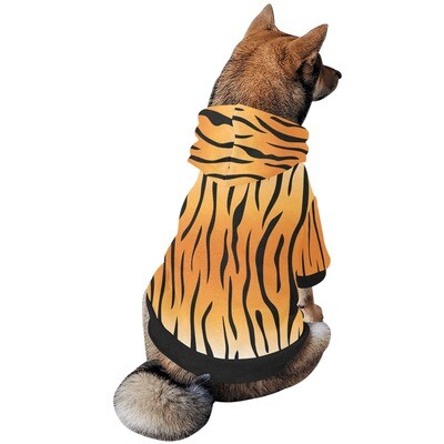 🐕🐅 Dog hoodie tiger print, animal print, fuzzy warm buttoned dog sweater, dog clothes, Gift, 6 sizes XS to 2XL, feline, Halloween costume, Fire, Flames