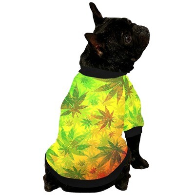 🐕 Dog Sweatshirt, fuzzy warm buttoned dog Sweater, Dog clothes, Dog clothing, 6 sizes XS to 2XL, Gift for dogs, Marijuana, cannabis, weed, leaves, rasta