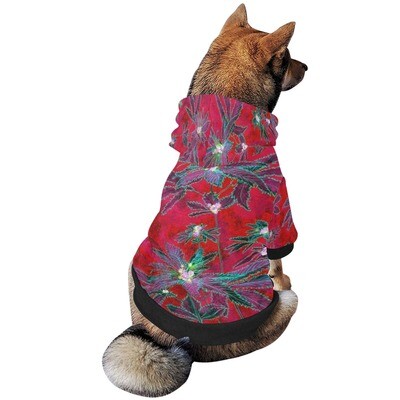 🐕🐅 Dog hoodie, fuzzy warm buttoned dog sweater, dog clothes, Gift, 6 sizes XS to 2XL, Halloween costume, marijuana, cannabis, weed, flowers by Maru