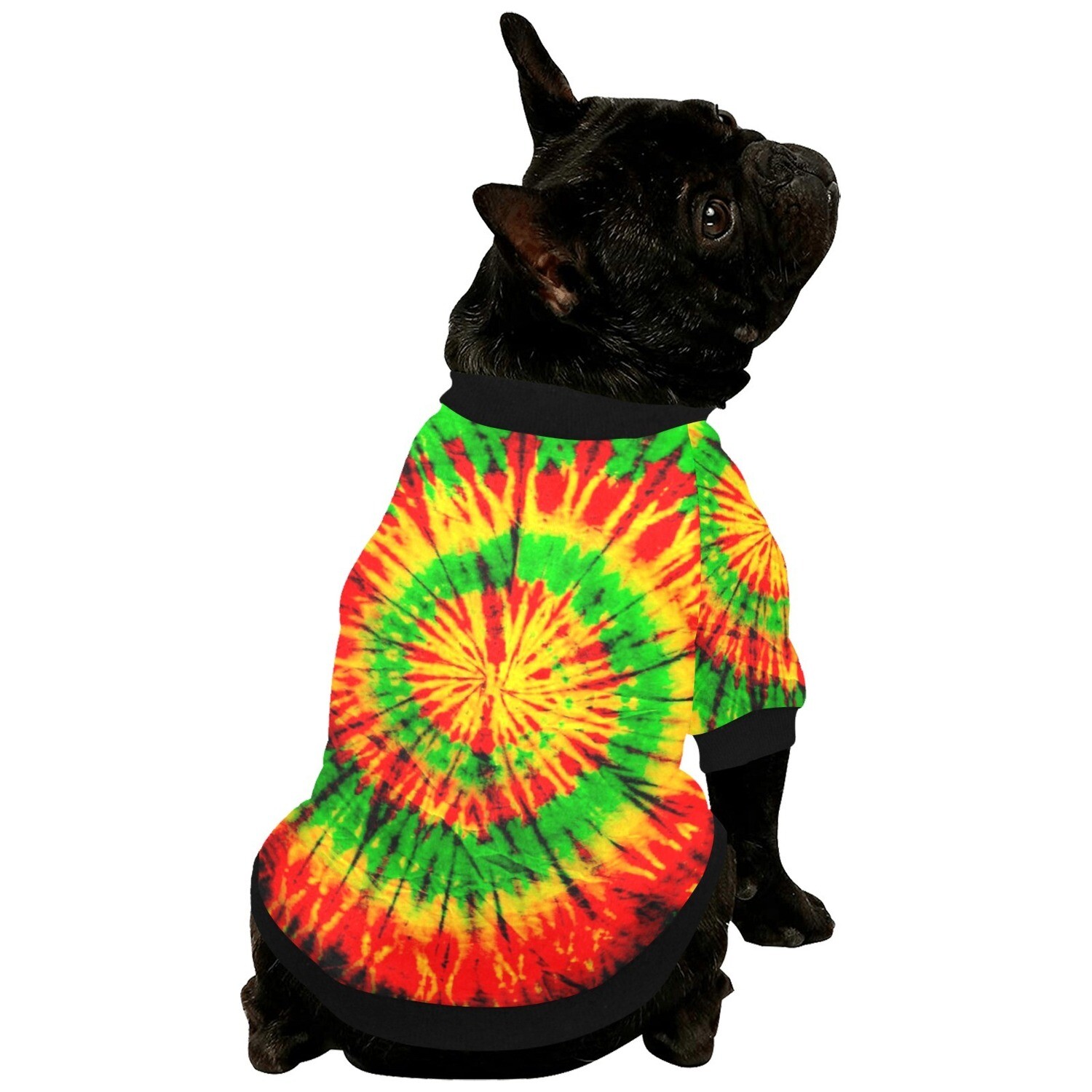🐕☮︎ Dog Sweatshirt rasta Tie dye, Hippie, Fuzzy warm buttoned Dog Sweater, Dog clothes, Dog clothing, 6 sizes XS to 2XL, Gift for dogs