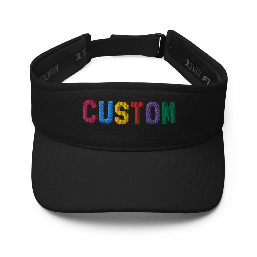 Custom Embroidered Visor hat, Personalized Sports Visor, Design your own Sun Visor, Add text, font, custom gift, personalized gift